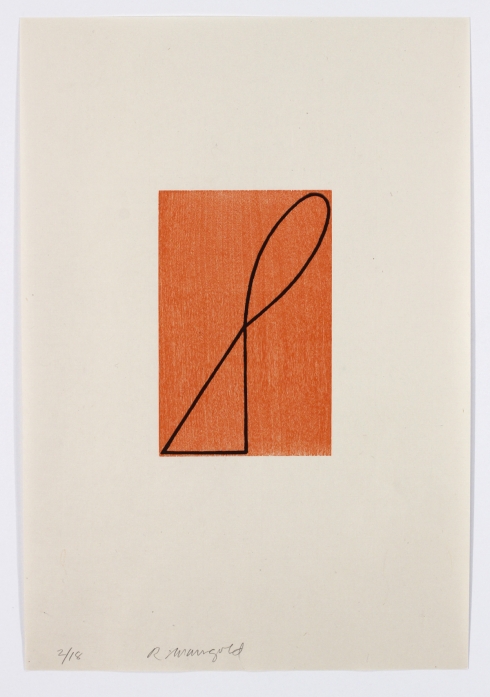 Robert Mangold, Untitled, from The Nonconformist's Memorial, loose woodcut from bound book, 1992