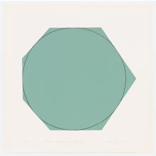 Robert Mangold, Distorted Circle Within A Polygon (Green), 1973